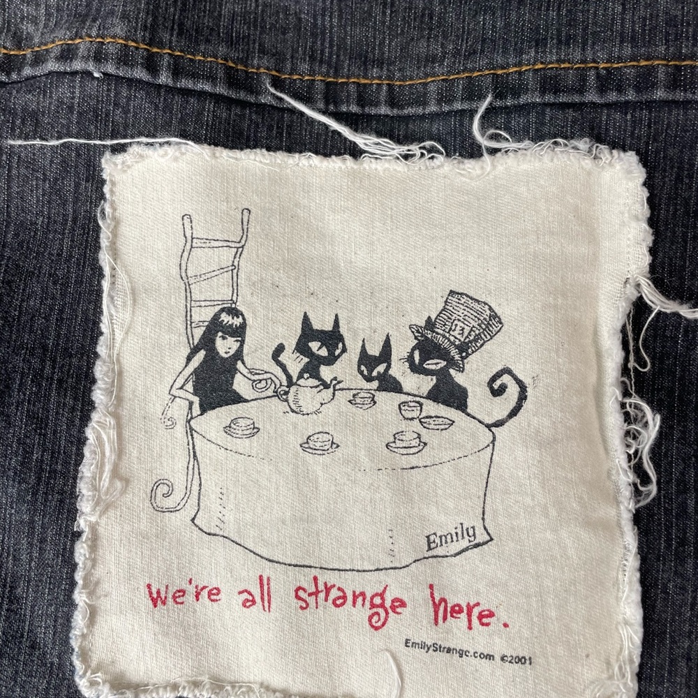 Vintage Rampage Jean Co. Jean Blazer Black Size L We Are all Strange Here - Picture 5 of 10